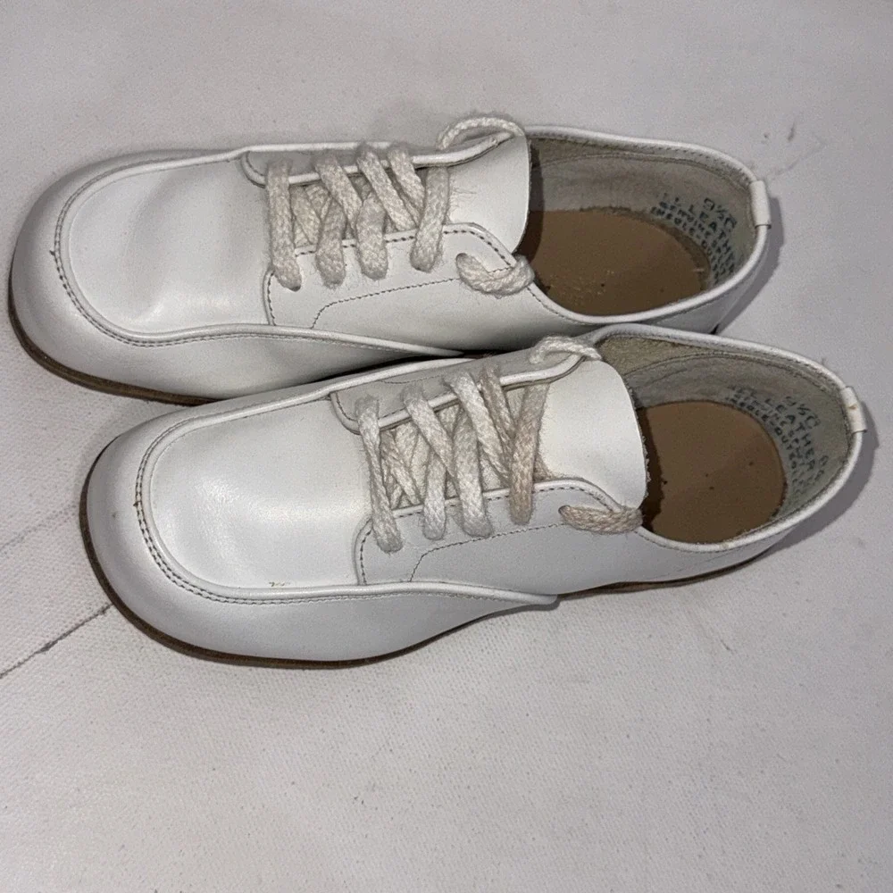 Vintage Self Starters Classic Baby Learning To Walk White‎ Leather Walking Shoes